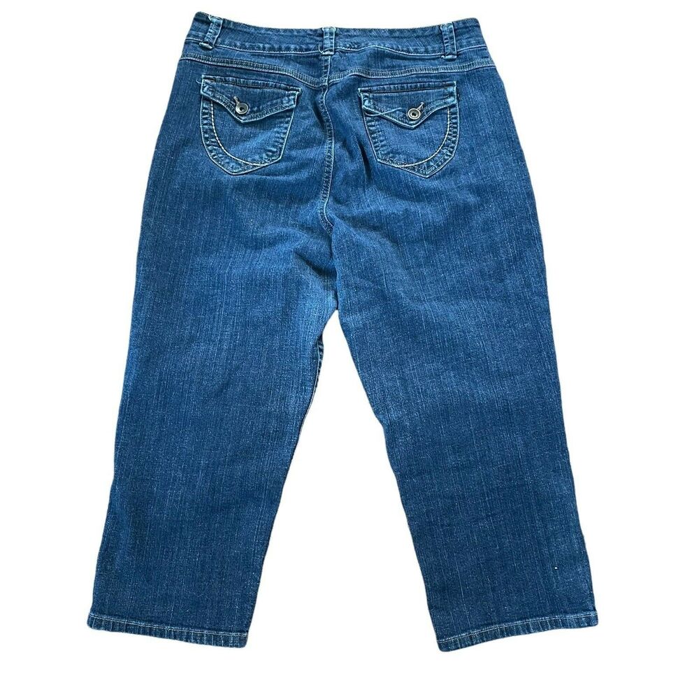 Nine West Jeans Size 14 Womens High Rise Skinny Stretch Medium Wash Cropped